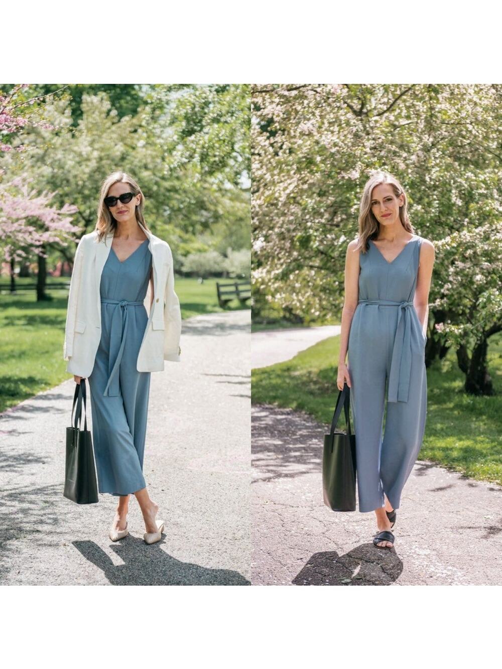 [Everlane] Dusty Blue Japanese GoWeave Essential Sleeveless Jumpsuit NWT Size 14